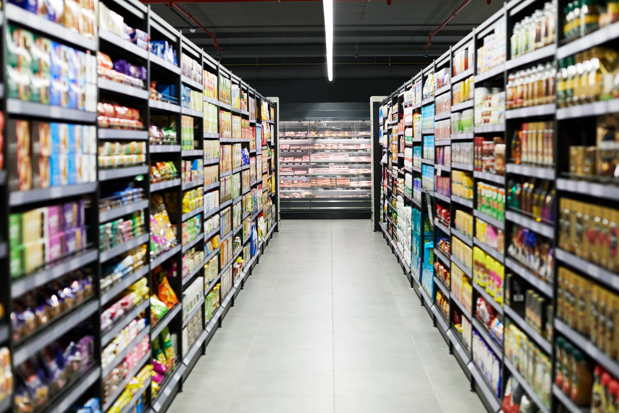 Shot of a empty aisle in a supermarket